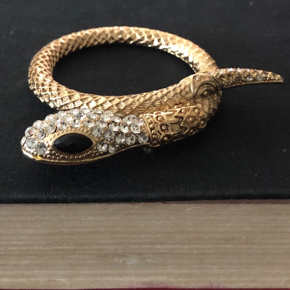 Vintage Gold Snake Necklace Charm